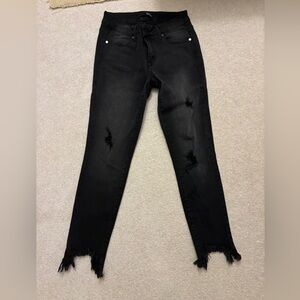 1822 denim distressed black jeans